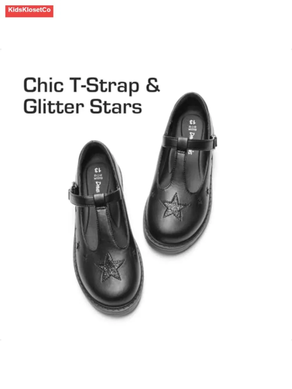 Girls Mary Jane Flats T-Strap Hook Loop School Uniform Dress Shoes Cushioned